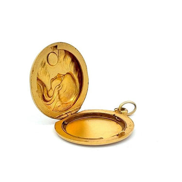 Antique Art Nouveau Figural Woman 14 Karat Yellow Gold Medalian Locket Pendant