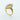 English Victorian 18k Yellow Gold Emerald and Diamond Navette Ring