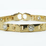Men's Italian 18 Karat Yellow Gold Bracelet with 5.5 Carats of Bright Diamonds