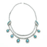 French Art Deco c1930s Platinum with Persian Turquoise Multi Drop Necklace 22ctw